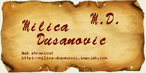 Milica Dušanović vizit kartica